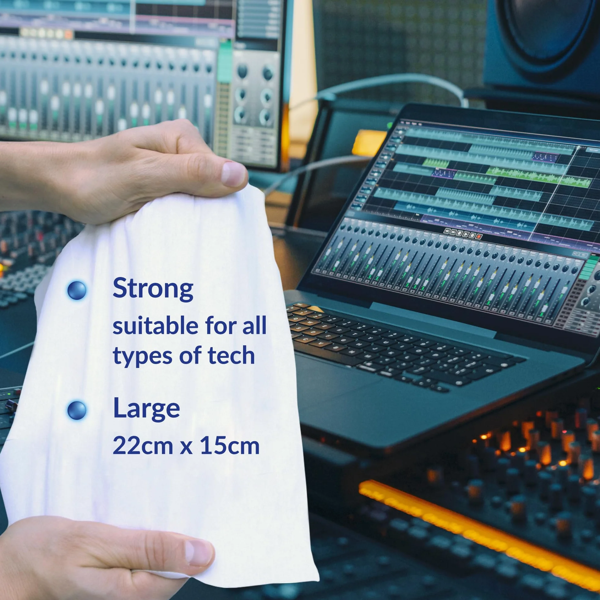 AF Tech Wipes – do czyszczenia ekranu, tabletu, iPada, telefonu, VR, przełącznika, laptopa, klawiatury komputera, ekranu dotykowego i chusteczek do czyszczenia obiektywów - MTW025P