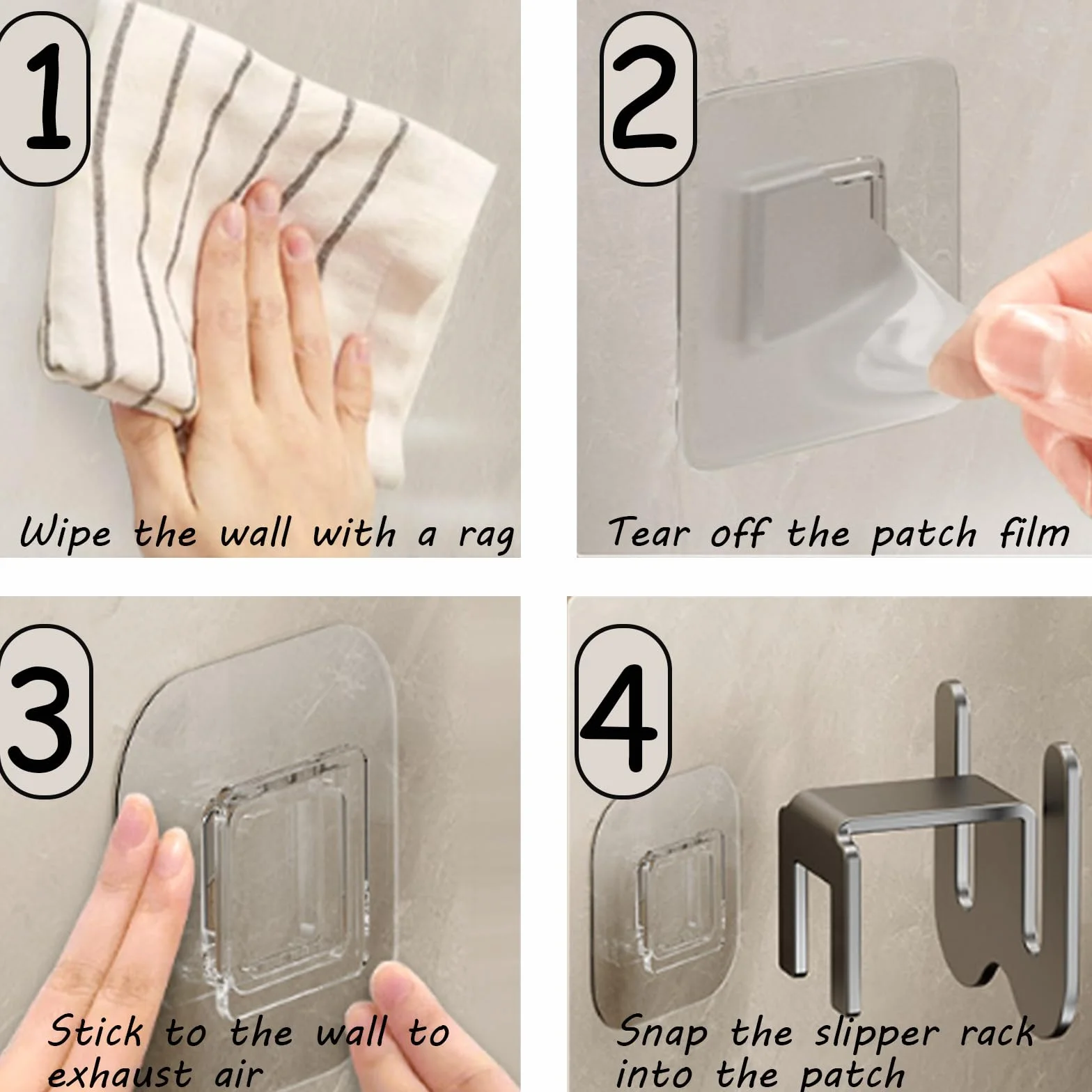 4 sztuki uchwytów na buty, do montażu na ścianie, aluminiowy stojak na buty do drzwi, do wejścia, salonu, łazienki, balkonu (szary karabin, biały)