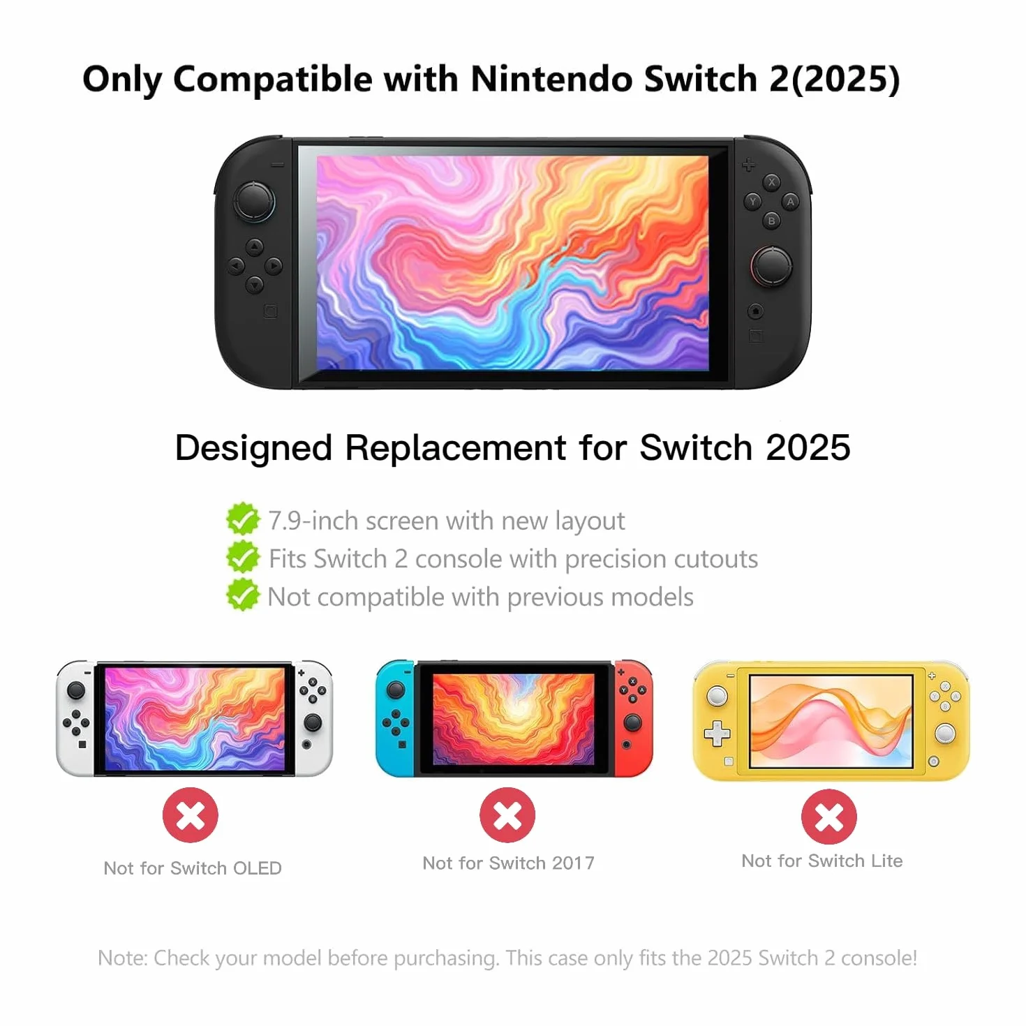 JEMDO Etui ochronne kompatybilne z Nintendo Switch 2 (2025) – odporne na uderzenia i ergonomiczne etui TPU z antypoślizgowym uchwytem, różowe wzornictwo z truskawkami – dla dziewcząt i fanów Kawaii