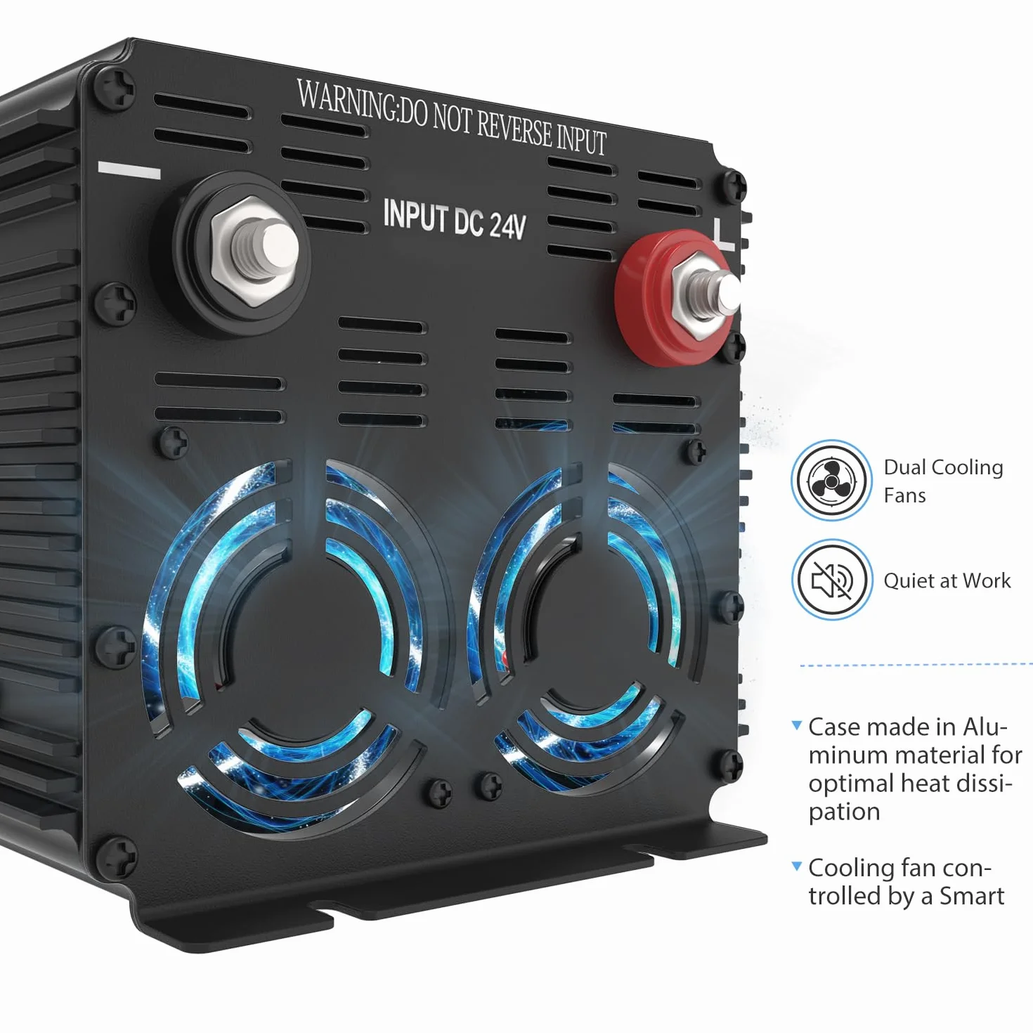 EDECOA 3000W/6000W, Zmodyfikowany Falownik Sinusoidalny 24V/230V, Moc Znamionowa 3000 Watów 24V DC do 230V AC Inwerter Solarny z Pilotem Zdalnego Sterowania, Dostępne Interfejsy USB i Typu-C