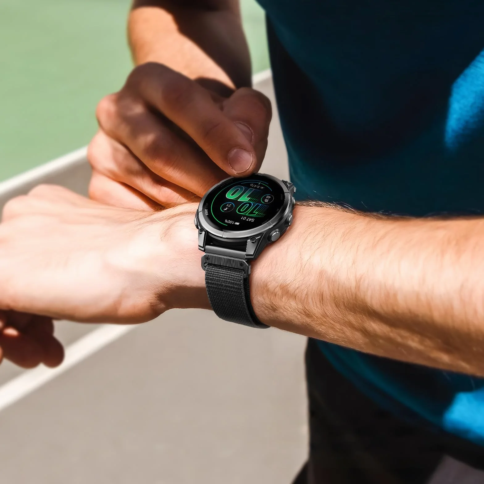NotoCity Pasek do zegarka Garmin/Forerunner/Epix/Quatix, pasek do zegarka, regulowany haczyk G
