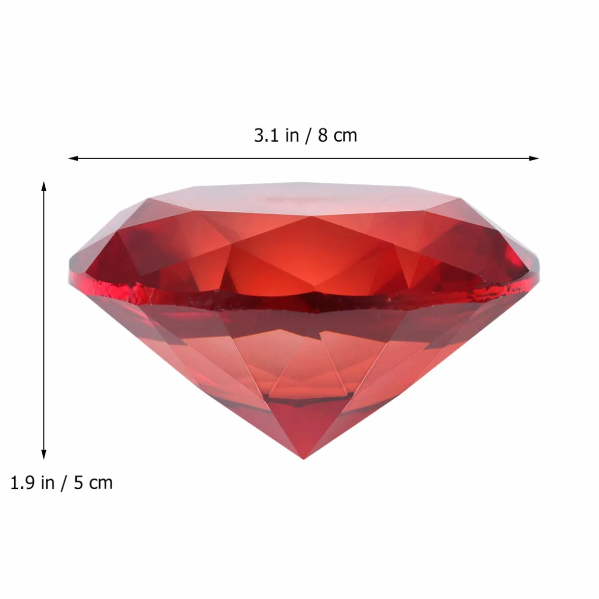 Happyyami Sztuczne Diamenty Szklane Ozdobny Element Czerwony do Wypełnienia Wazonów