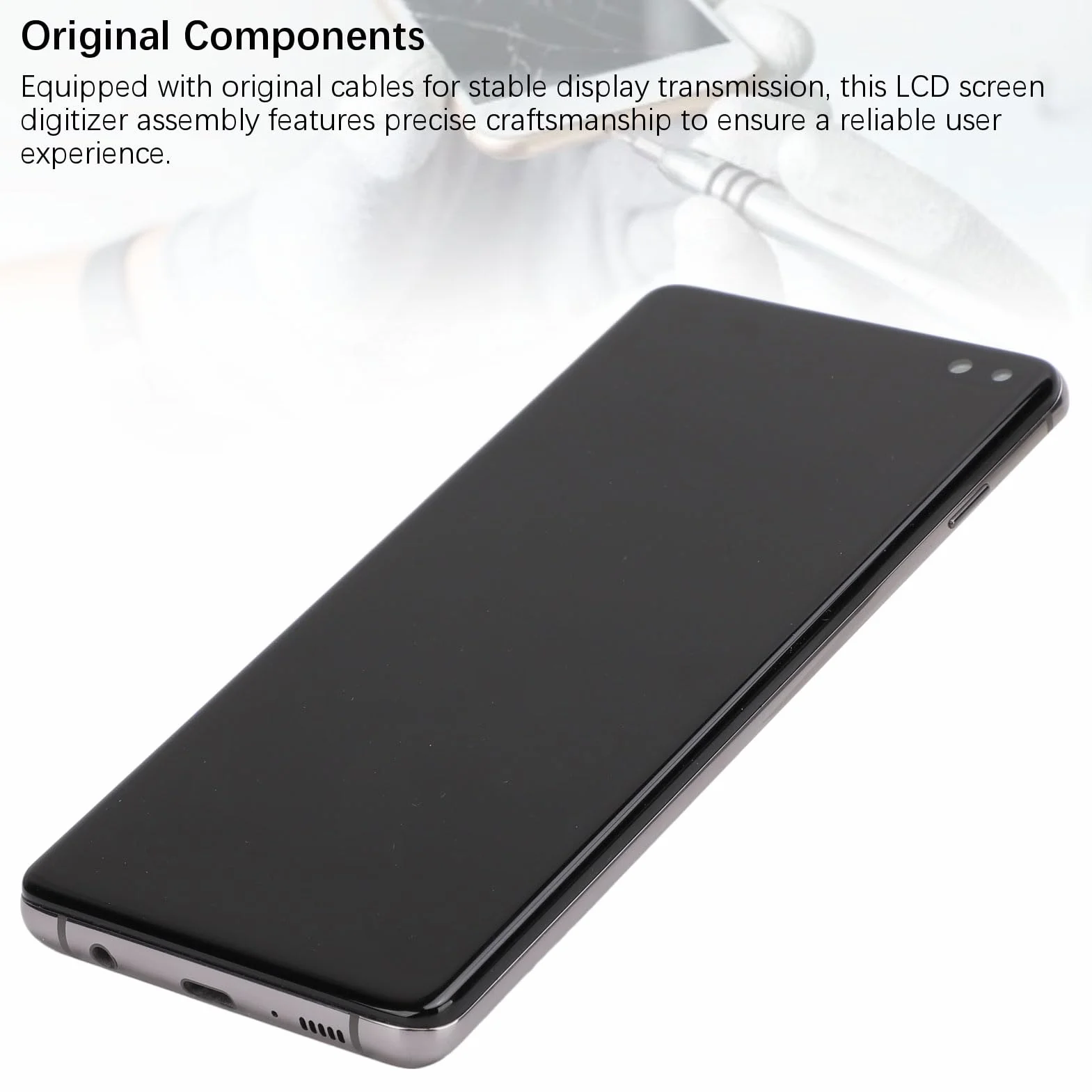 Ekran S10 Plus, Wymiana Ekranu dla Telefonu S10 Plus Oryginalny Wyświetlacz LCD z Ekranem Dotykowym Digitizer (GREY)