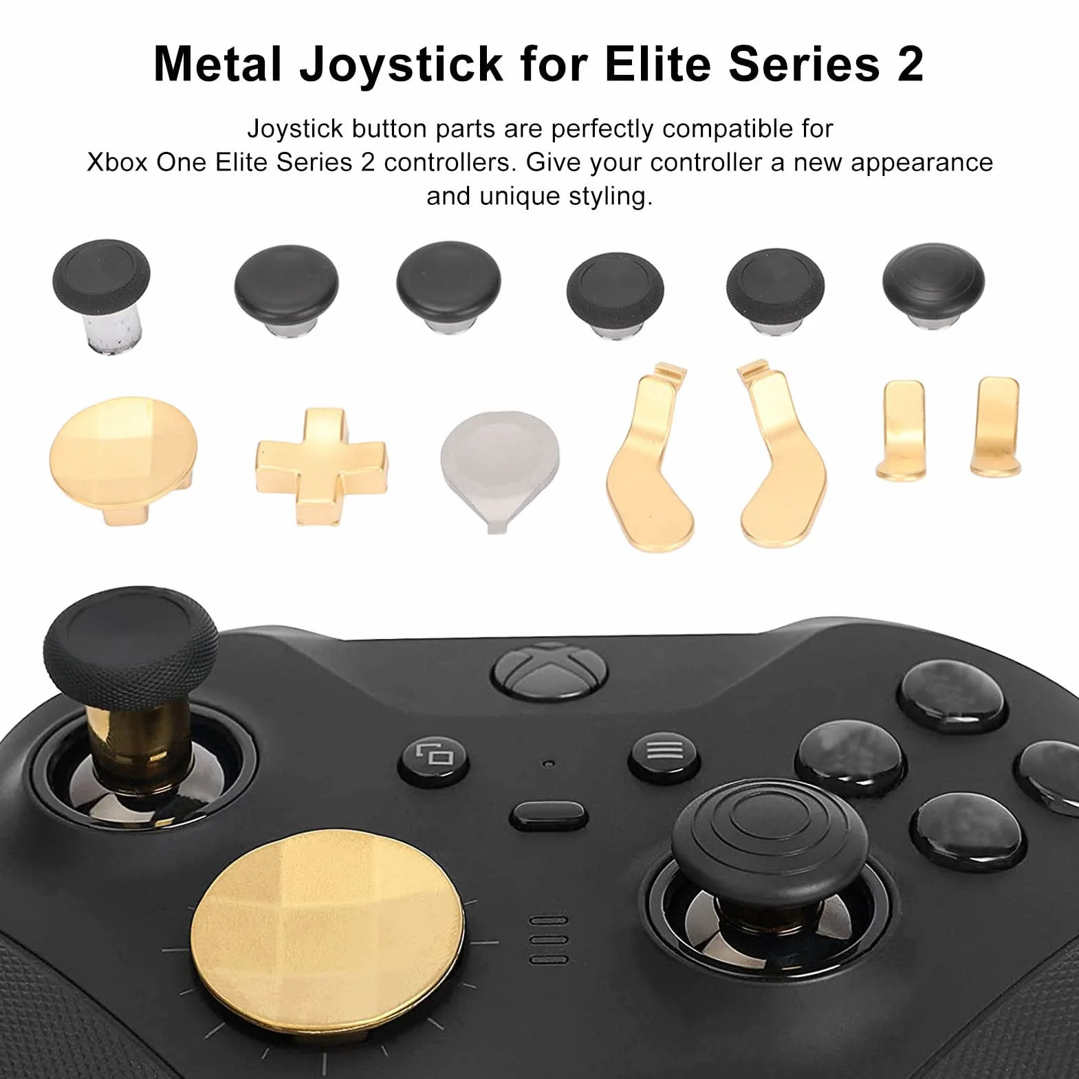Metalowy Joystick do Series 2, Zapasowe łopatki D Pads Części Kontrolera Gier Akcesoria do One Series 2