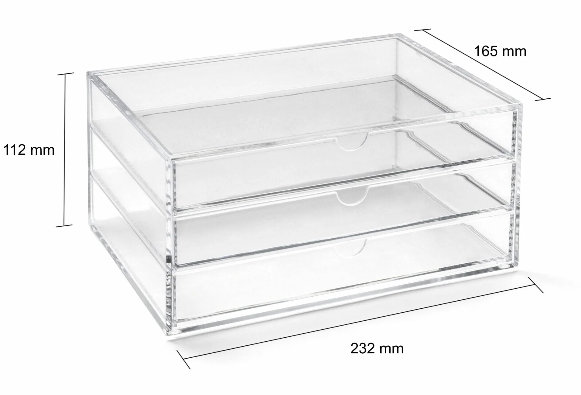 Osco Akrylowa Komoda z 3 szufladami A5 11x23x17 cm