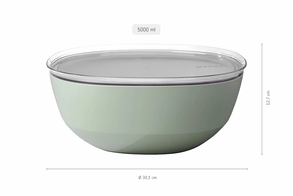 Mepal Miska do Serwowania Silueta, z Pokrywką, Nadaje Sie do Zmywarki i Kuchenki Mikrofalowej, Salaterka, do Tapas, Zastawa Stołowa, 5000 Ml, Czarny (Nordic Black)