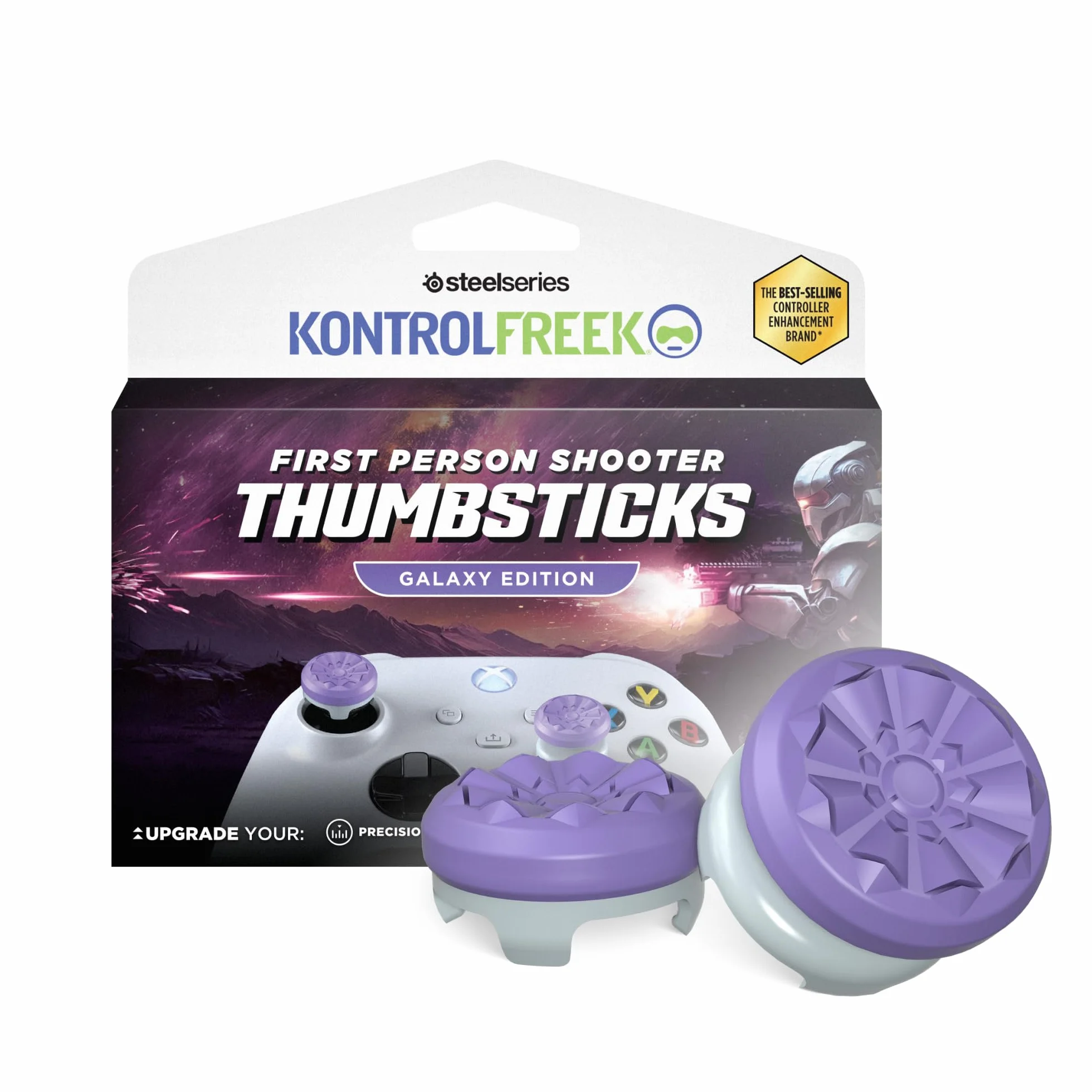 KontrolFreek FPS Freek Galaxy Lila för kontroll till Xbox One och Xbox Series X | 2 Performance Thumbsticks | 1 hög, 1 medelhög | Lila