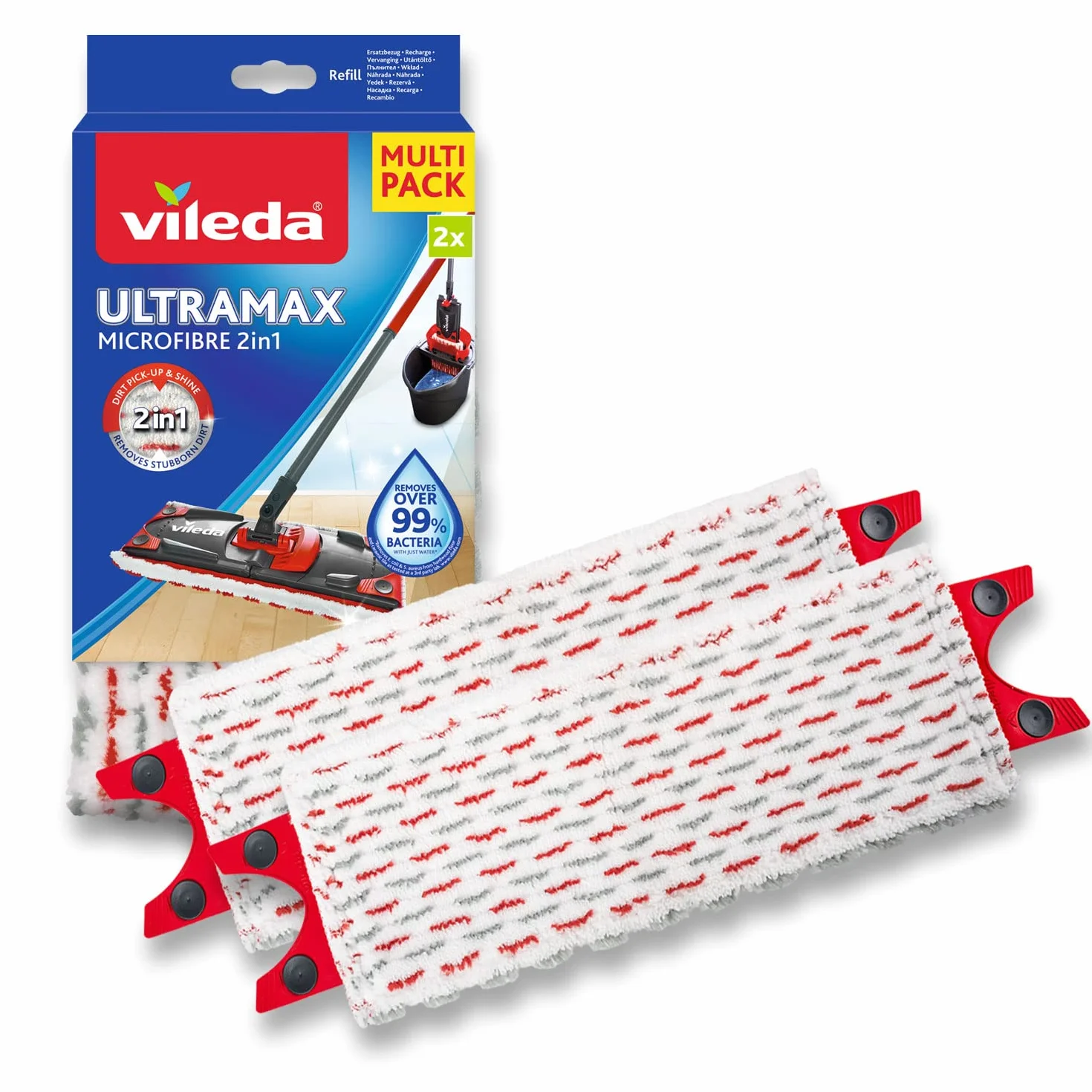 Vileda Wkład do mopa płaskiego Ultramax, Ultramax Turbo i Mopa Ultramax 1-2 Spray 2 szt.