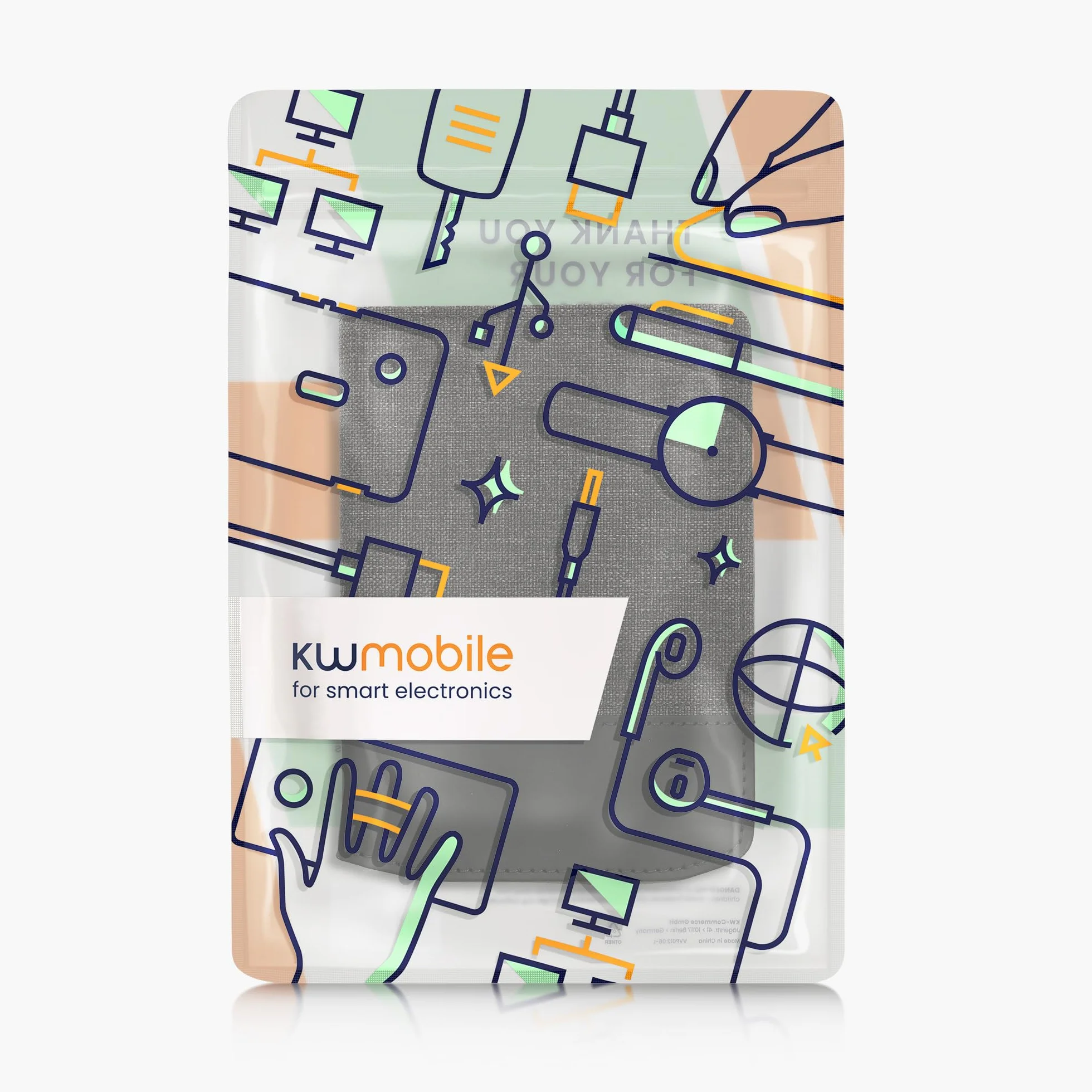 kwmobile etui kompatybilne z Pocketbook Verse / Fresh Pro / Verse Color / Vivlio Light / Light HD - płócienne etui ochronne w kolorze antracytowym/czarnym - do e-czytnika -