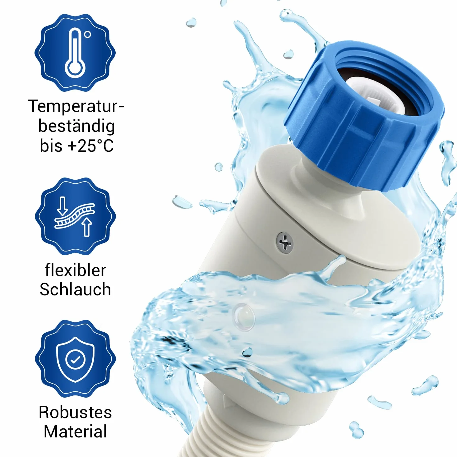 VIOKS Wąż do pralki Aquastop wąż wodny wąż 3/4 cala 1,5 m 25°C - wąż Aquastop zmywarka/Aquаstop Sclsubcloth pralka - akcesoria do pralek i akcesoria do zmywarek