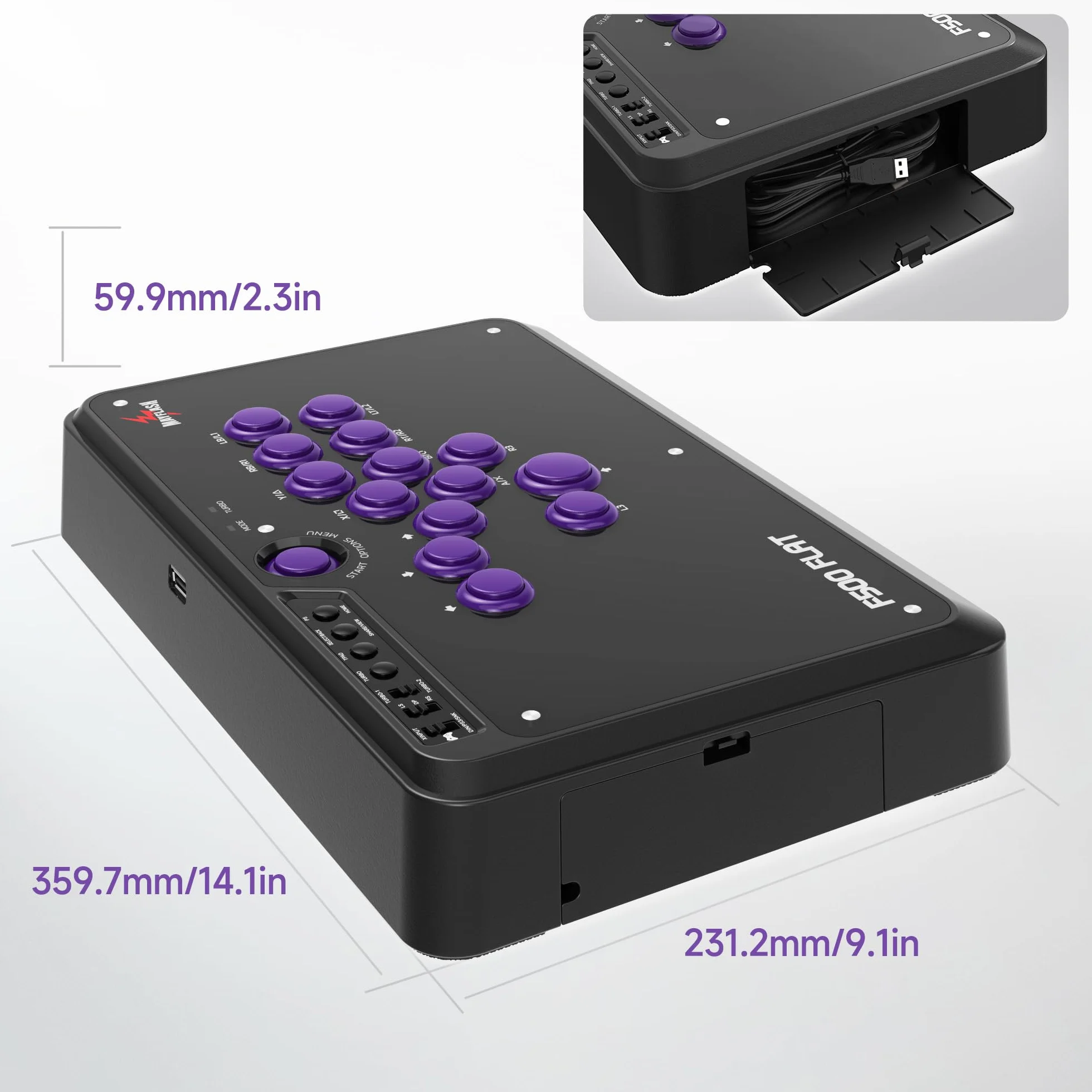 MAYFLASH F500 FLAT Fight Stick All Button Arcade Controller for PS4, PC, Xbox Series S/X, Xbox One, Switch, Steam Deck, macOS, Android, Raspberry Pi, NEOGEO mini and more