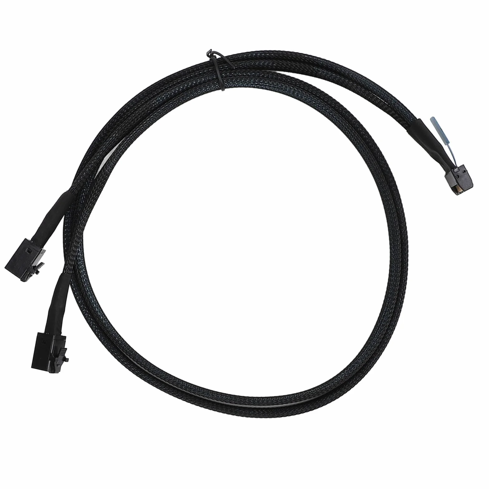 Kabel MCIO 8i do 2*SFF-8643, Przewód MCIO X8 74Pin do Mini SAS HD SFF-8643, Zgodny ze SCSI (SAS), PCIE 5.0, Przesyłania Danych 32GT/s, do Serwerowego Centrum Danych (31,5 cala)