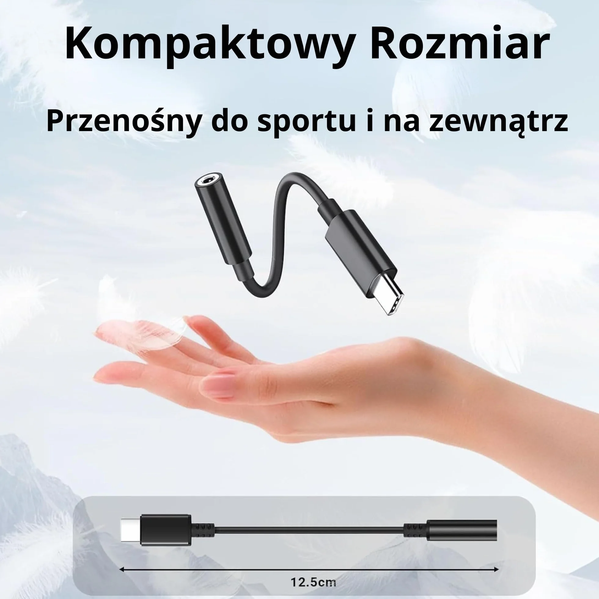 CLEM Tech - Adapter USB-C na Jack 3.5mm z Przetwornikiem DAC Hi-Fi - Przejściówka Audio do Słuchawek, Oplot, iPhone 15/16, Samsung Galaxy, iPad, MacBook, Xiaomi - Czarny