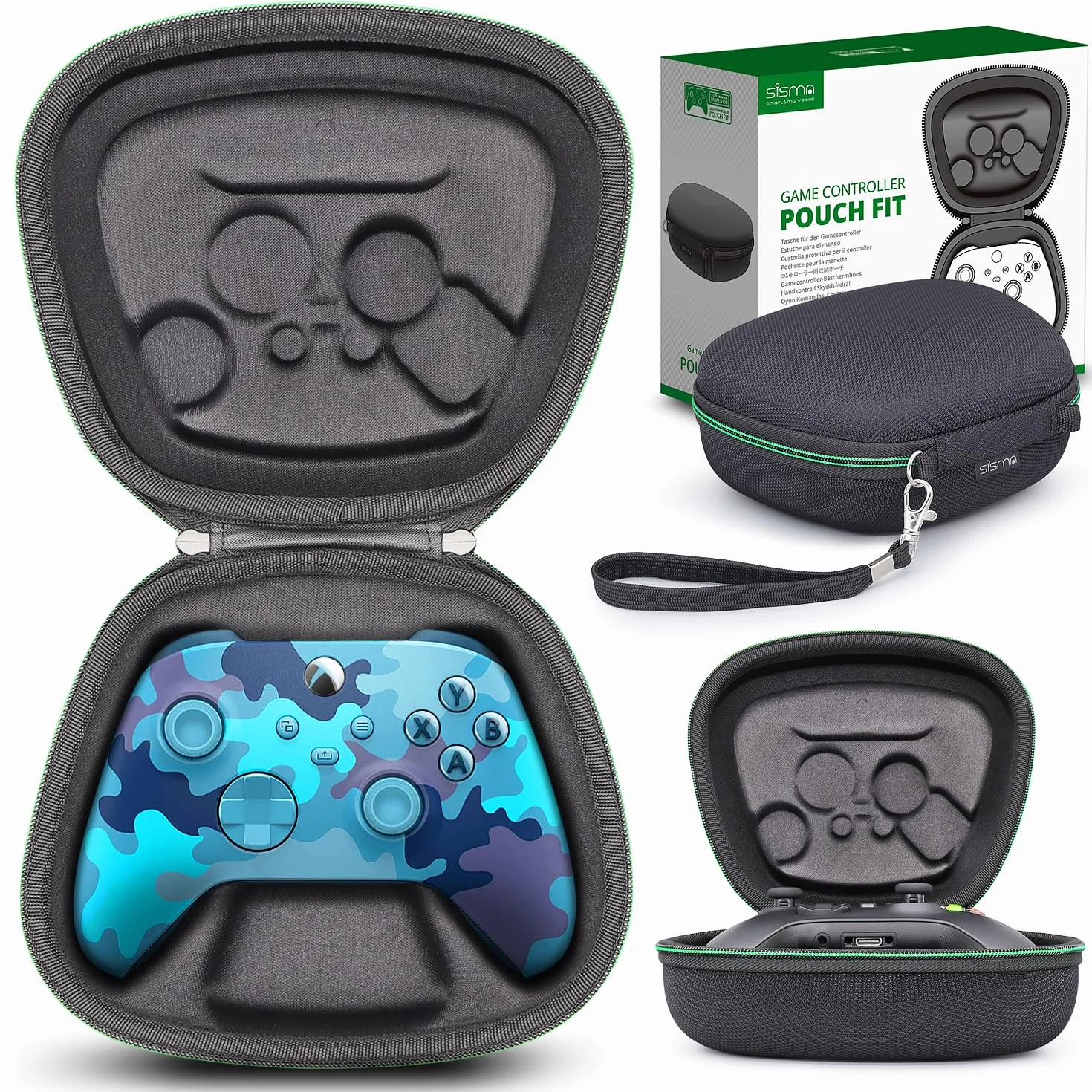 sisma Torba transportowa Etui podróżne Kompatybilny z Kontroler Bezprzewodowy Xbox Series X/S i Core, Torba przechowywania i ochronna na Pad do gier Xbox, Czarny