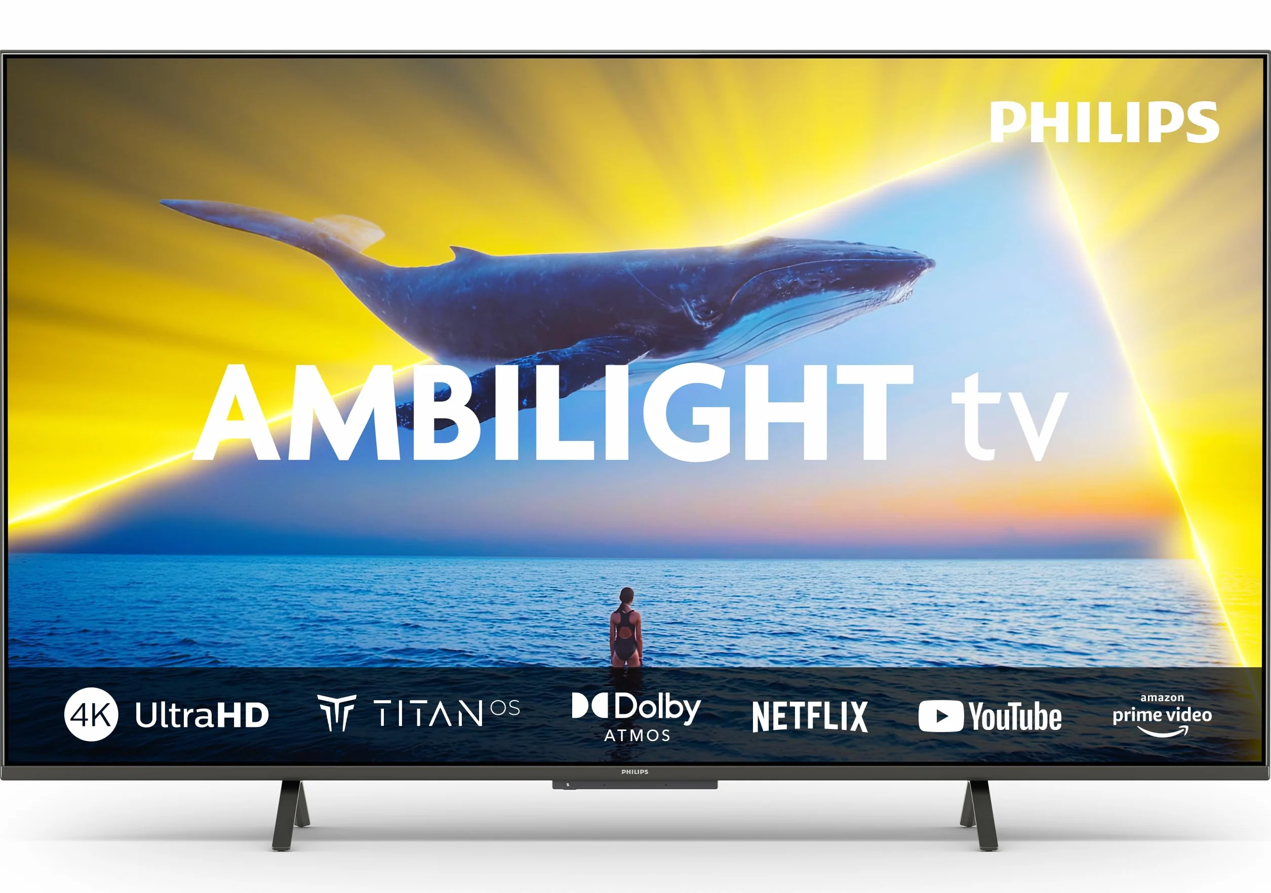 Philips Ambilight TV 43PUS8109 4K LED Smart TV 43-calowy z technologią Pixel Precise Ultra HD, platformą Titan OS i dźwiękiem Dolby Atmos, który współpracuje z asystentami Alexa i Google