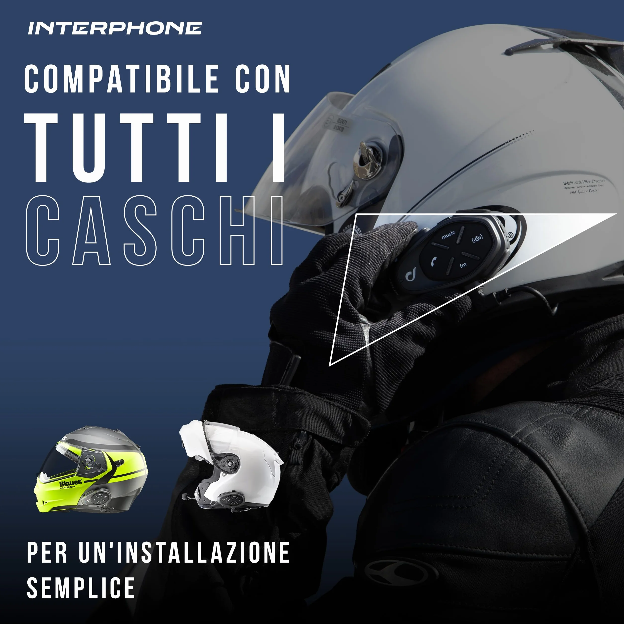 INTERPHONE TOUR HD podwójny domofon kask motocyklowy słuchawki stereo o wysokiej wierności 40 mm, 4 rowerzystów, odstęp 1,5 km, zasięg 25 godzin, szybkie ładowanie, TFT, wodoszczelność IPX67