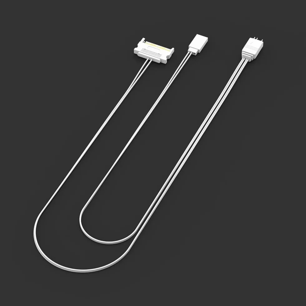 Kabel Zasilający do Oświetlenia ARGB z Kontrolerem ARGB do Komputera, Kabel Zasilający do Resetowania ARGB z Kontrolerem RESET do Komputera PC, Instrukcja Obsługi, Kontroler Biały