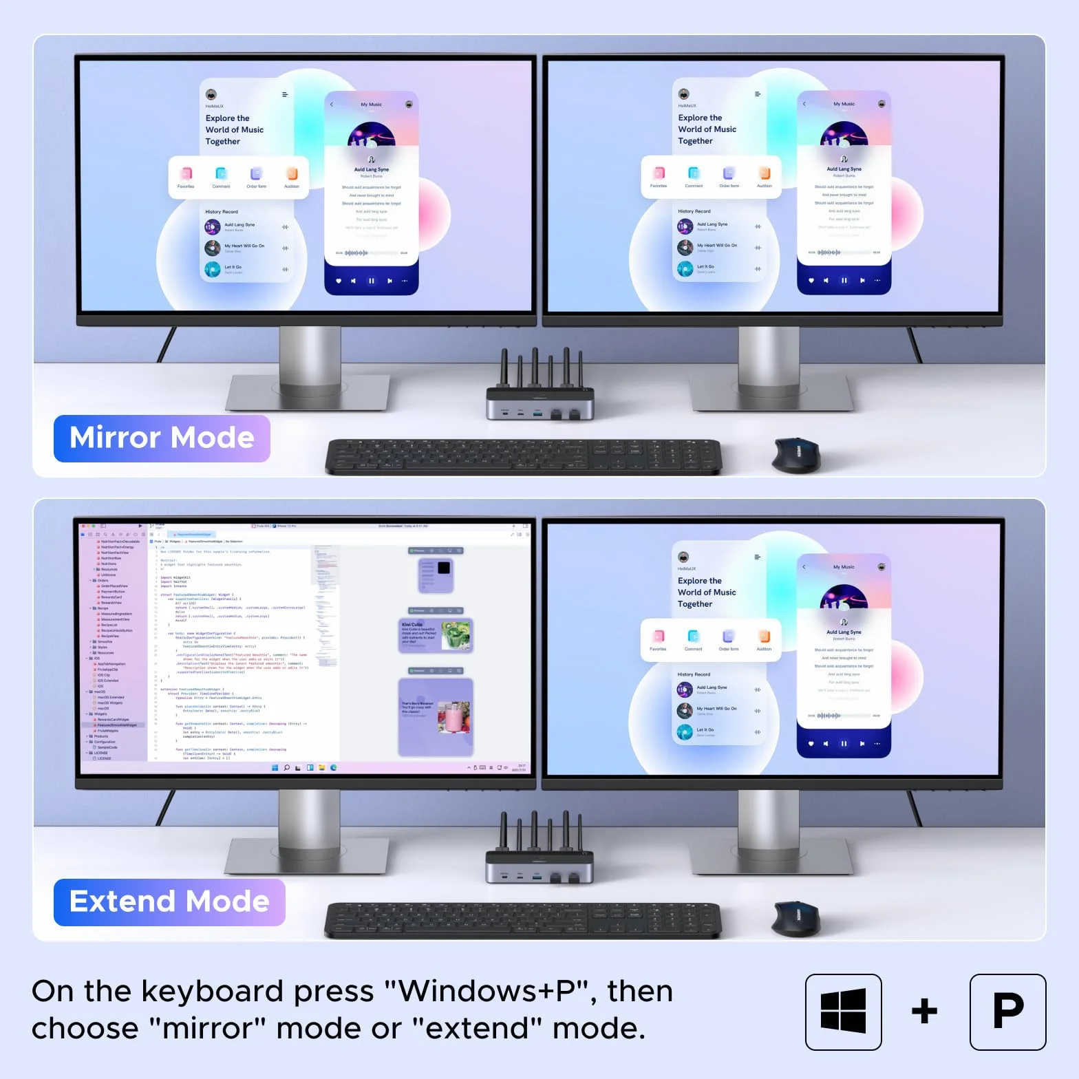 UGREEN Przełącznik KVM HDMI z podwójnym wyświetlaczem, 2 Komputery 2 Monitory, 8K60Hz, 4K240Hz, przełączanie klawiatury i kontrolera pulpitu, 4 porty USB 3.0