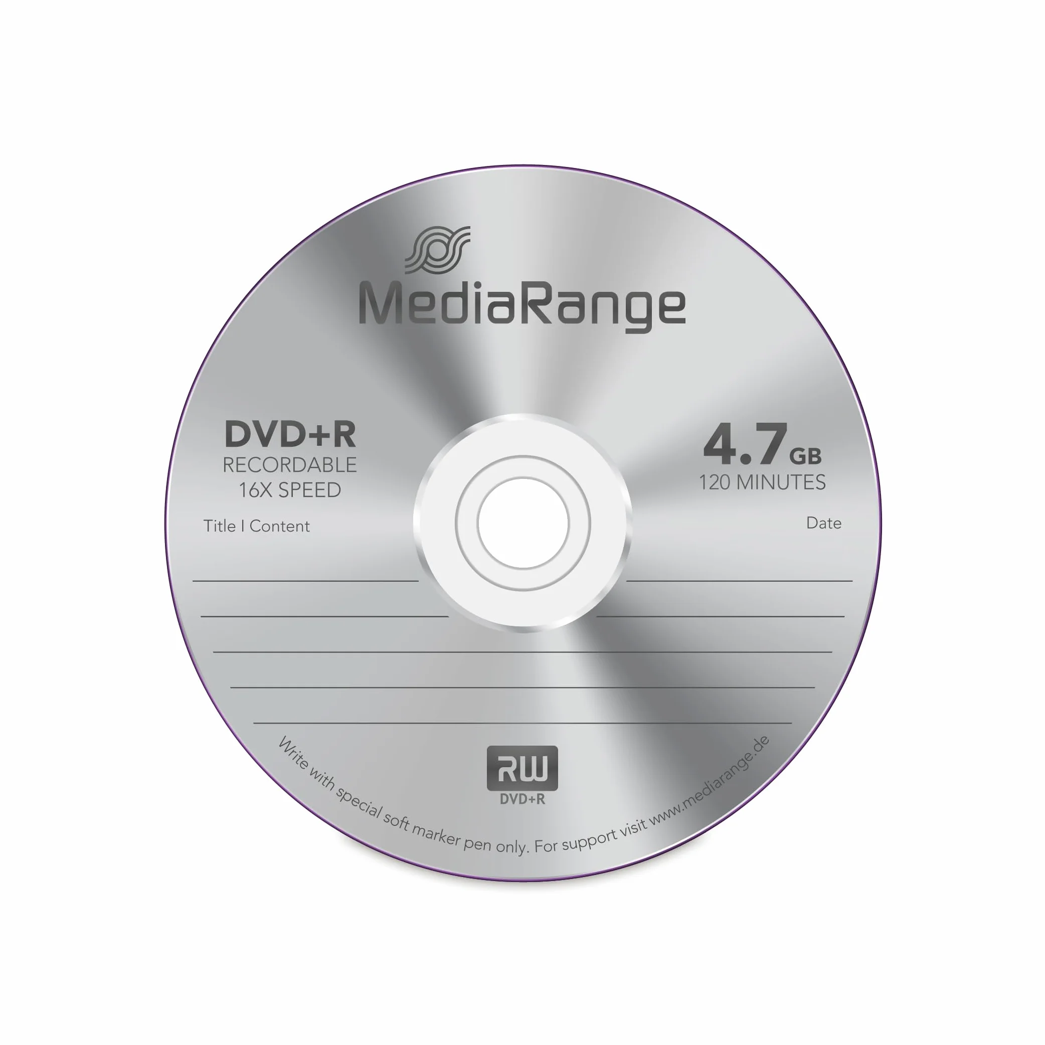 MediaRange MR443 DVD+R 4,7 GB (16 x prędkość, 100 sztuk)