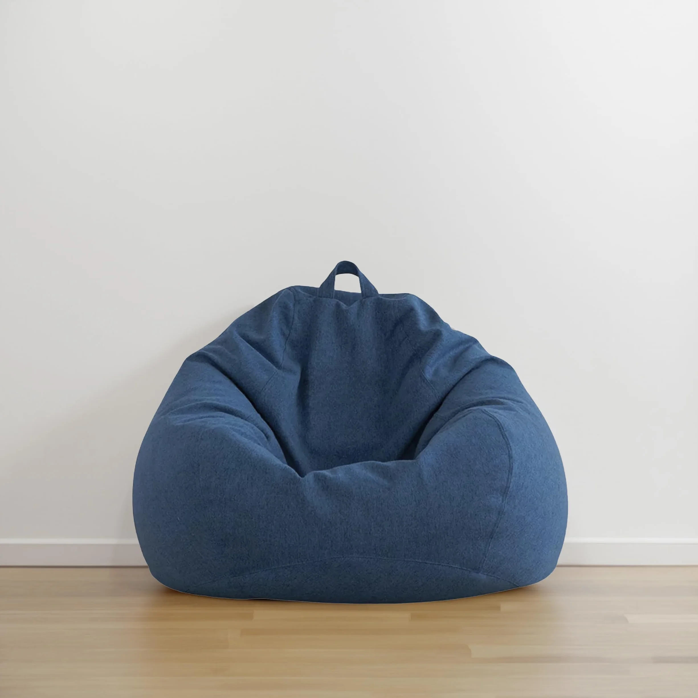 Worek do siedzenia z wypełnieniem ekologicznym, puf, fotel relaksacyjny, poduszka do siedzenia, poduszka na podłogę, Bean Bag (granatowy, 100 x 120 x 50 300 l)