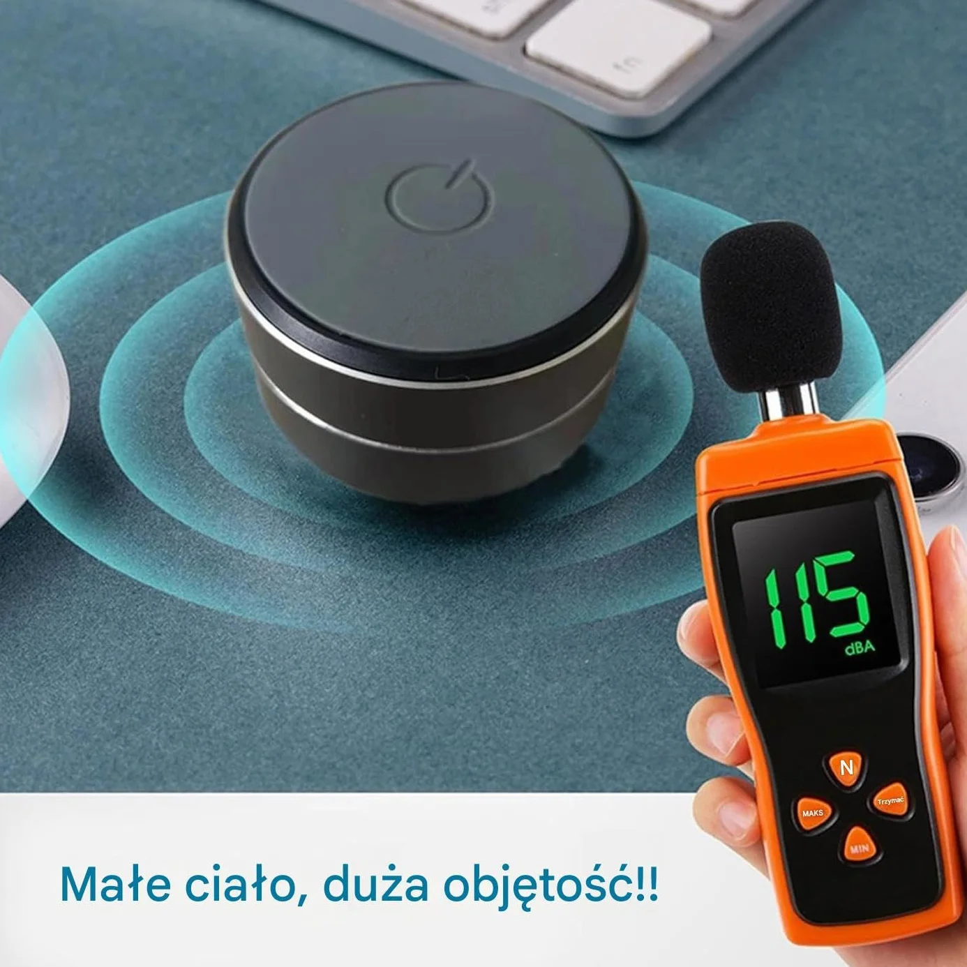 Głośnik Przewodzeniowy - Dźwięk Stereofoniczny z Basem i Przyssawką | Przyssawka 360° Dookólny Głośnik Bezprzewodowy Przewodnictwa Kostnego do Podróży, Kempingu, Łazienki, Prysznica, Kuchni
